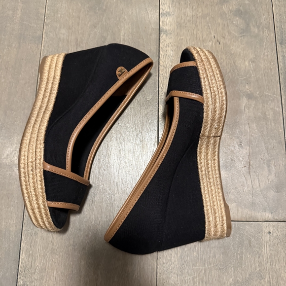 Tory Burch Black and Tan Espadrilles - Picture 2 of 4